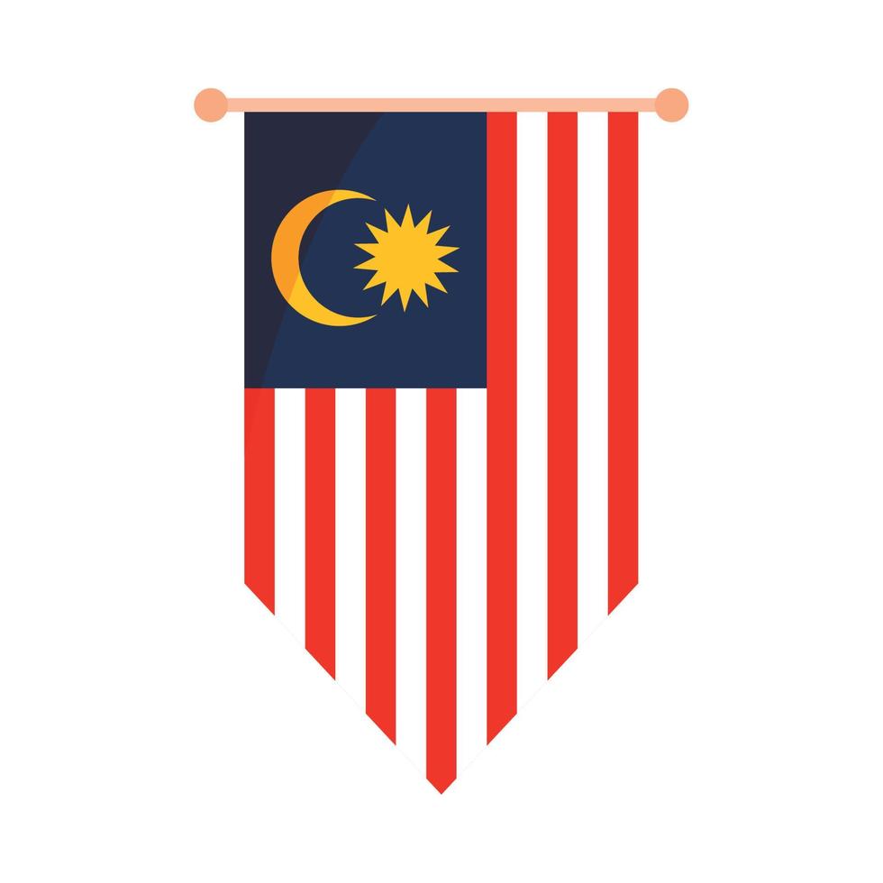 banderín de la bandera de malasia vector