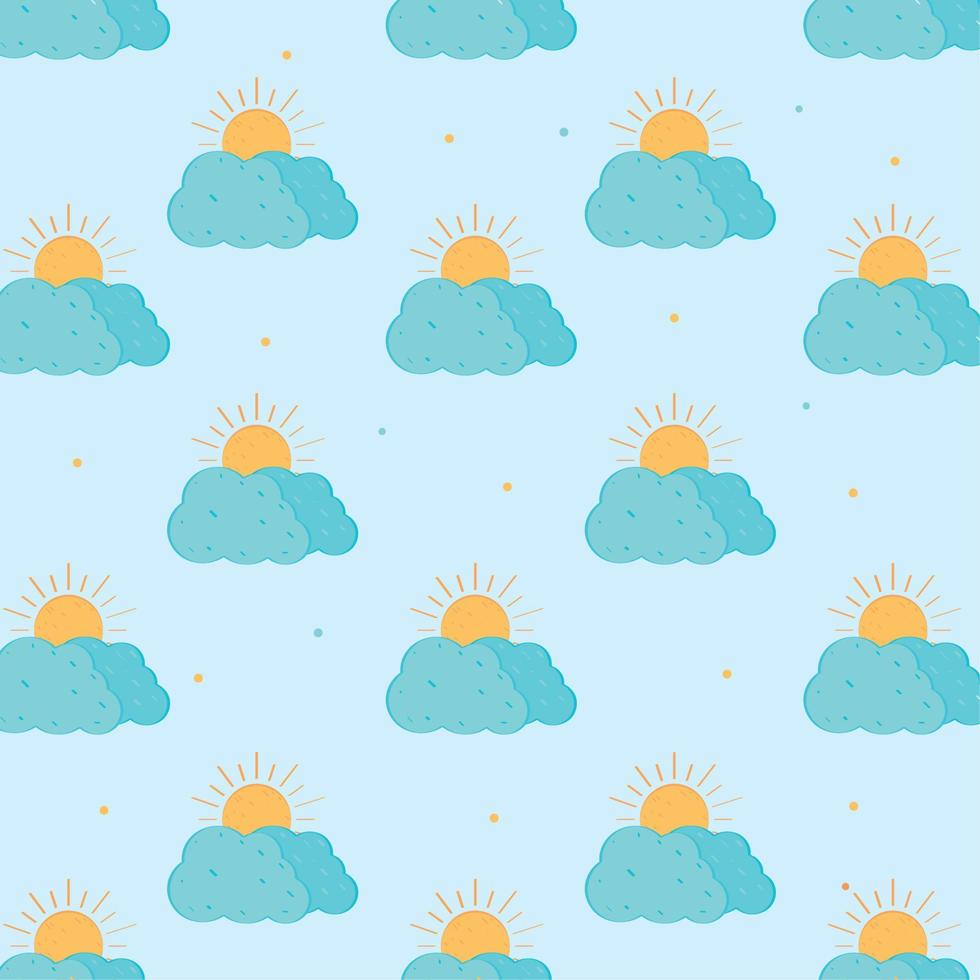 sun and clouds pattern vector