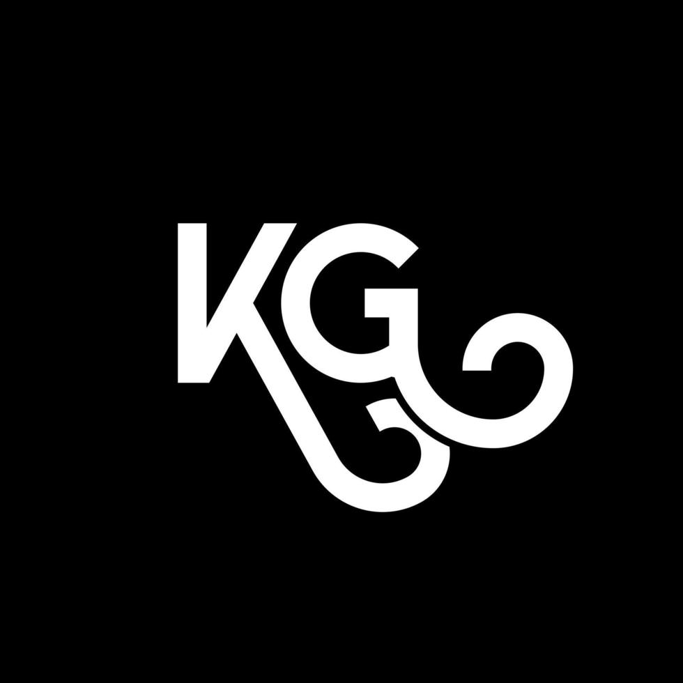 KG letter logo design on black background. KG creative initials letter logo concept. kg letter design. KG white letter design on black background. K G, k g logo vector