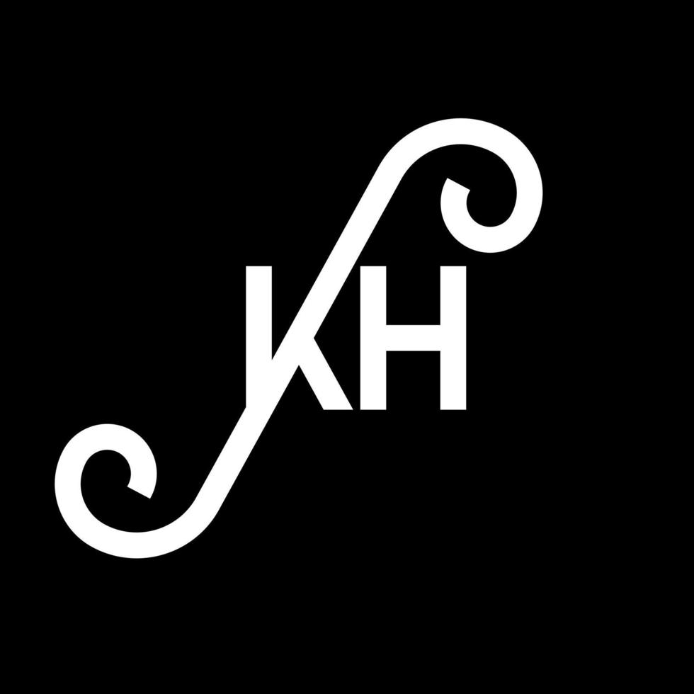 KH letter logo design on black background. KH creative initials letter logo concept. kh letter design. KH white letter design on black background. K H, k h logo vector