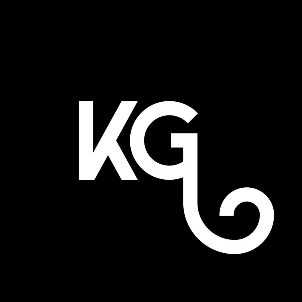 KG letter logo design on black background. KG creative initials letter logo concept. kg letter design. KG white letter design on black background. K G, k g logo vector