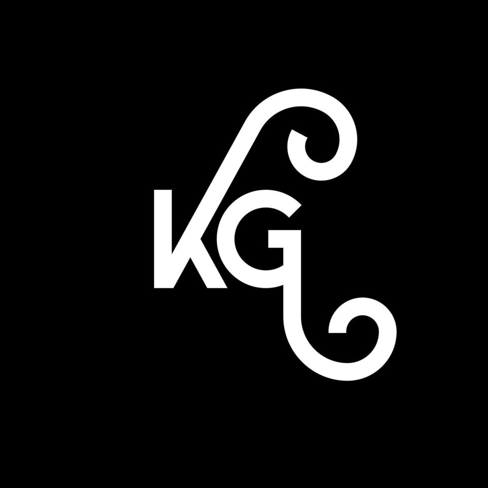 KG letter logo design on black background. KG creative initials letter logo concept. kg letter design. KG white letter design on black background. K G, k g logo vector