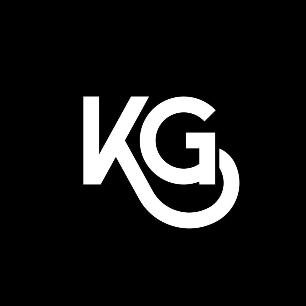 KG letter logo design on black background. KG creative initials letter logo concept. kg letter design. KG white letter design on black background. K G, k g logo vector