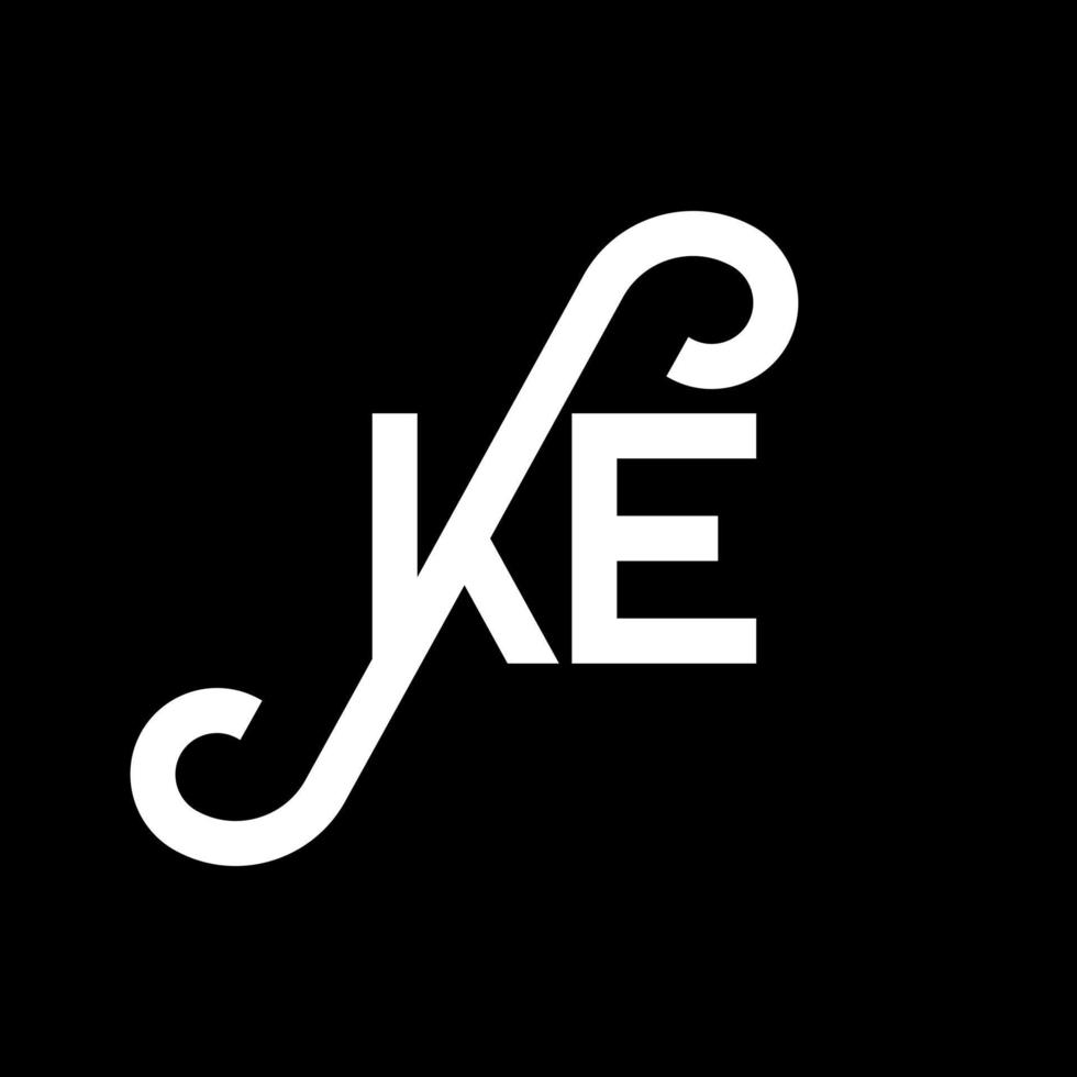 KE letter logo design on black background. KE creative initials letter logo concept. ke letter design. KE white letter design on black background. K E, k e logo vector