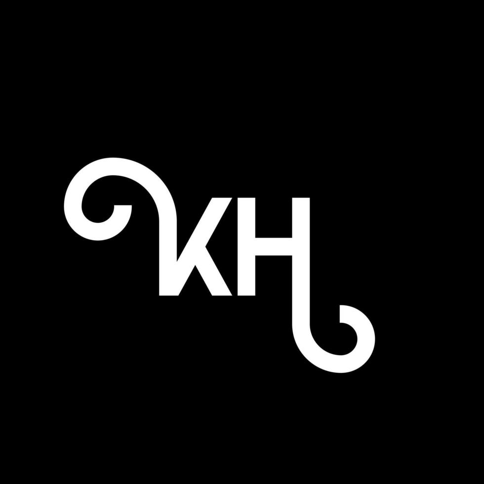 KH letter logo design on black background. KH creative initials letter logo concept. kh letter design. KH white letter design on black background. K H, k h logo vector