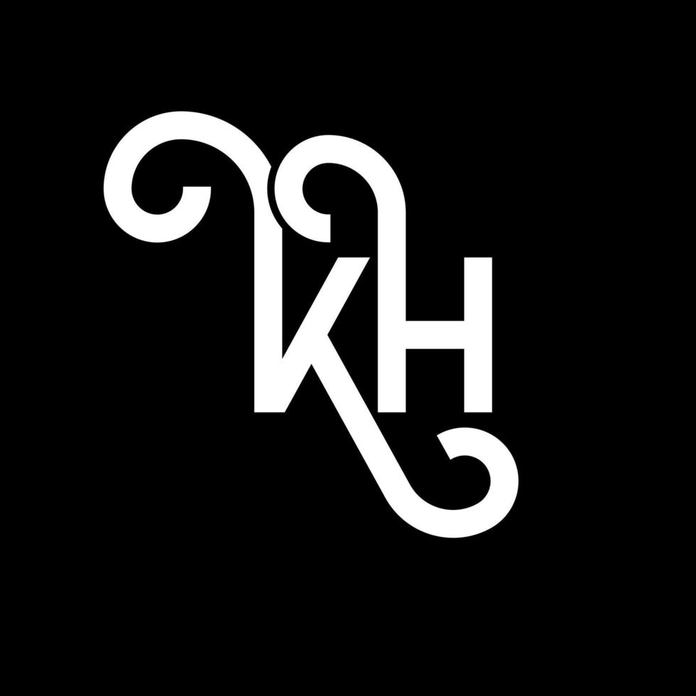 KH letter logo design on black background. KH creative initials letter logo concept. kh letter design. KH white letter design on black background. K H, k h logo vector