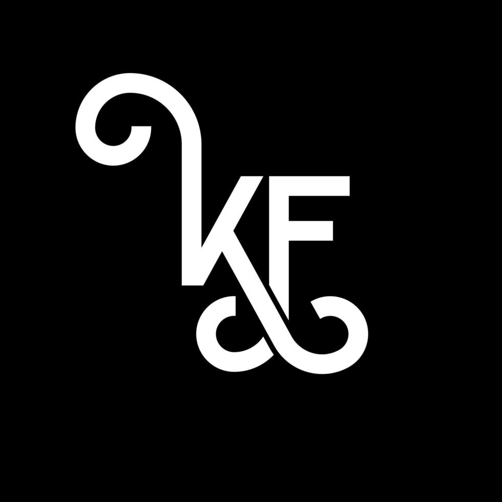 diseño de logotipo de letra kf sobre fondo negro. concepto de logotipo de letra de iniciales creativas kf. diseño de letras kf. kf diseño de letras blancas sobre fondo negro. kf, logotipo de kf vector