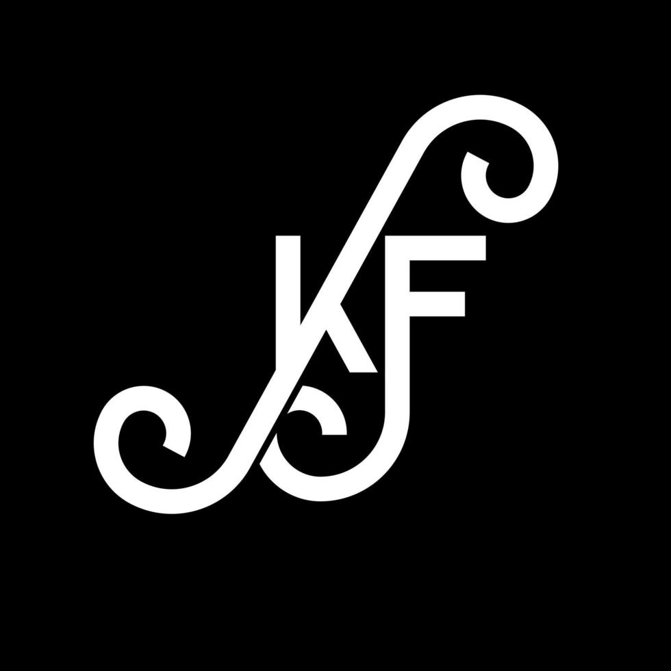 KF letter logo design on black background. KF creative initials letter logo concept. kf letter design. KF white letter design on black background. K F, k f logo vector