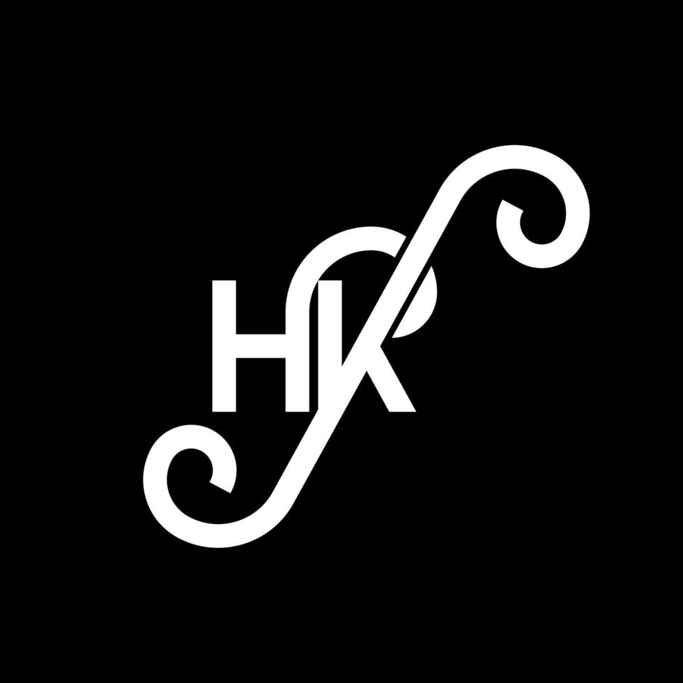 HK letter logo design on black background. HK creative initials letter logo concept. hh letter design. HK white letter design on black background. H K, h k logo vector