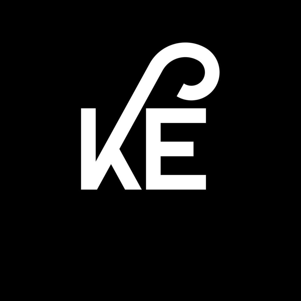 KE letter logo design on black background. KE creative initials letter logo concept. ke letter design. KE white letter design on black background. K E, k e logo vector