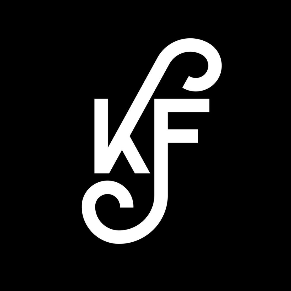 KF letter logo design on black background. KF creative initials letter logo concept. kf letter design. KF white letter design on black background. K F, k f logo vector