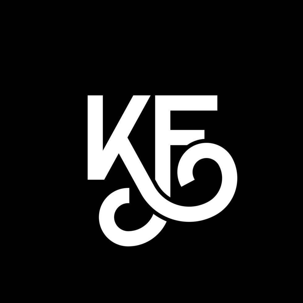 diseño de logotipo de letra kf sobre fondo negro. concepto de logotipo de letra de iniciales creativas kf. diseño de letras kf. kf diseño de letras blancas sobre fondo negro. kf, logotipo de kf vector