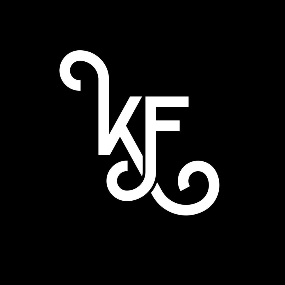 diseño de logotipo de letra kf sobre fondo negro. concepto de logotipo de letra de iniciales creativas kf. diseño de letras kf. kf diseño de letras blancas sobre fondo negro. kf, logotipo de kf vector