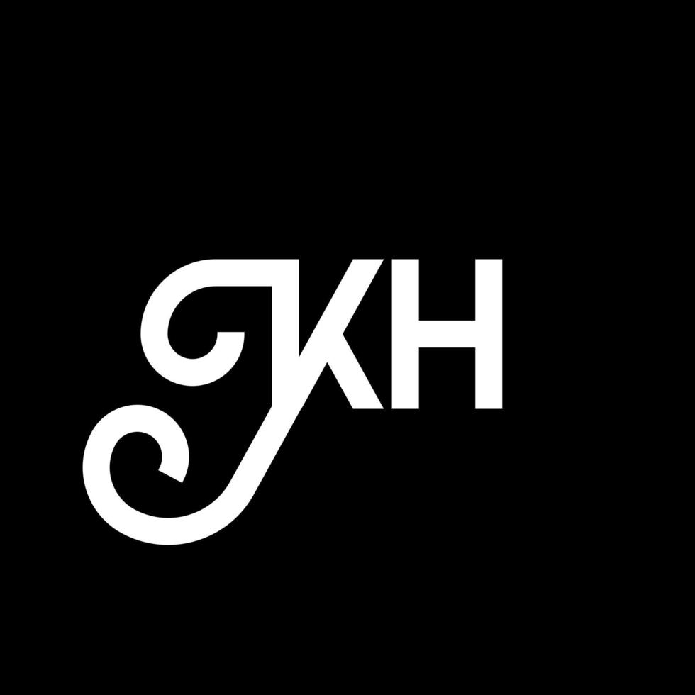 KH letter logo design on black background. KH creative initials letter logo concept. kh letter design. KH white letter design on black background. K H, k h logo vector