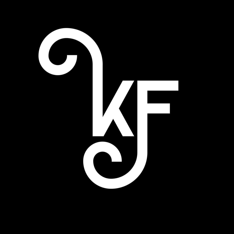 KF letter logo design on black background. KF creative initials letter logo concept. kf letter design. KF white letter design on black background. K F, k f logo vector