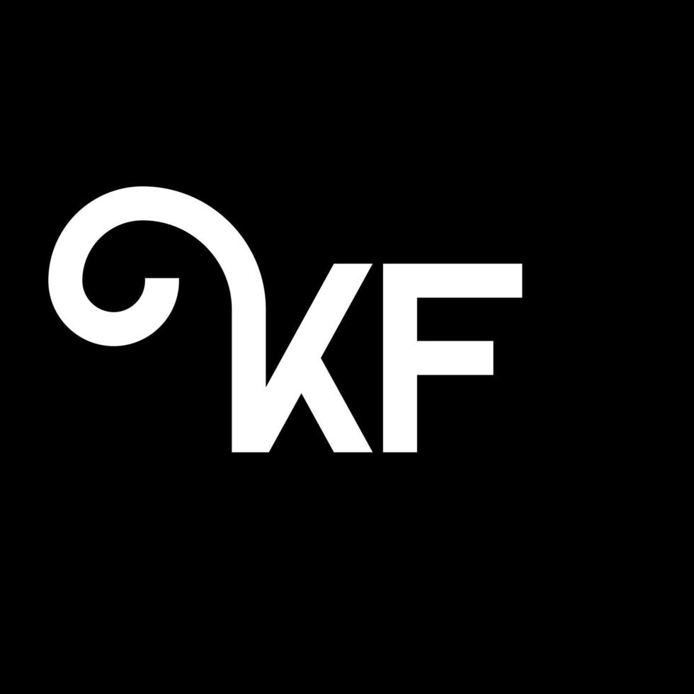 diseño de logotipo de letra kf sobre fondo negro. concepto de logotipo de letra de iniciales creativas kf. diseño de letras kf. kf diseño de letras blancas sobre fondo negro. kf, logotipo de kf vector