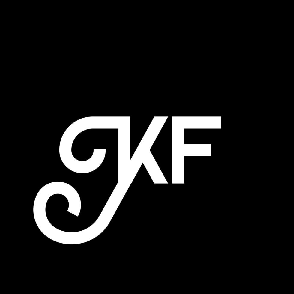 KF letter logo design on black background. KF creative initials letter logo concept. kf letter design. KF white letter design on black background. K F, k f logo vector