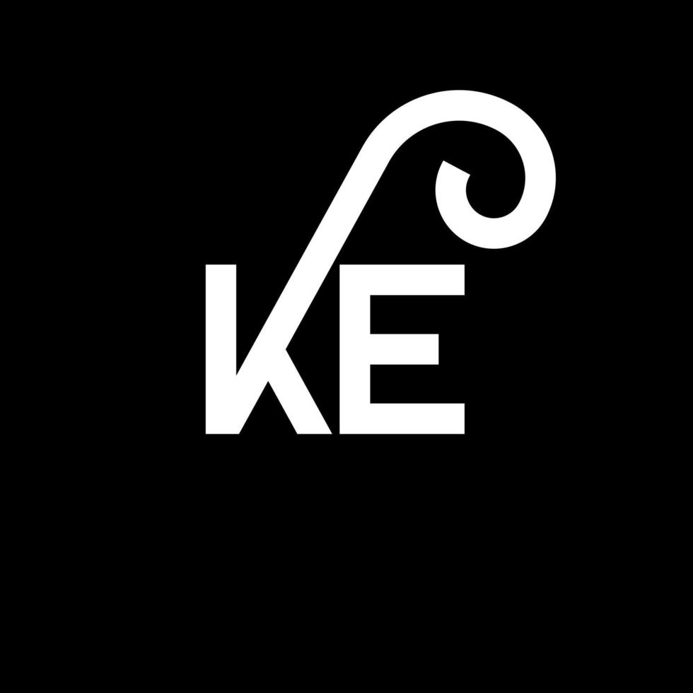 KE letter logo design on black background. KE creative initials letter logo concept. ke letter design. KE white letter design on black background. K E, k e logo vector