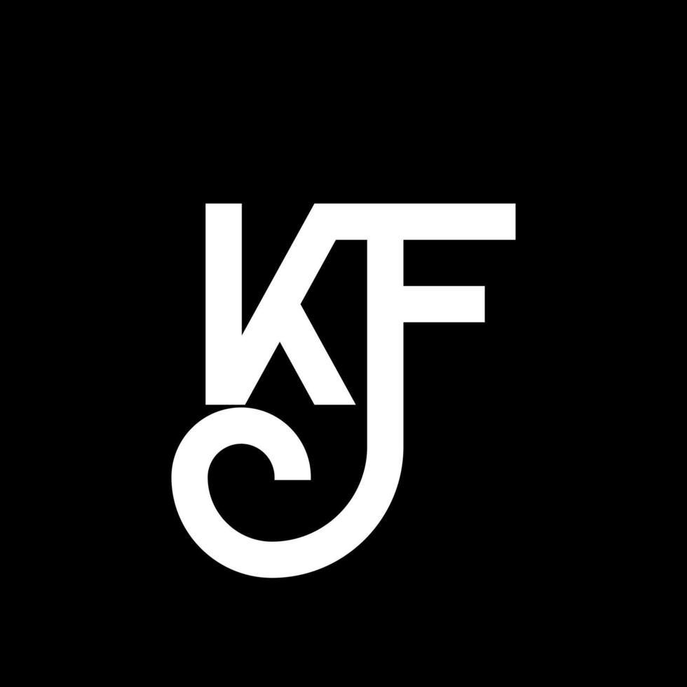KF letter logo design on black background. KF creative initials letter logo concept. kf letter design. KF white letter design on black background. K F, k f logo vector