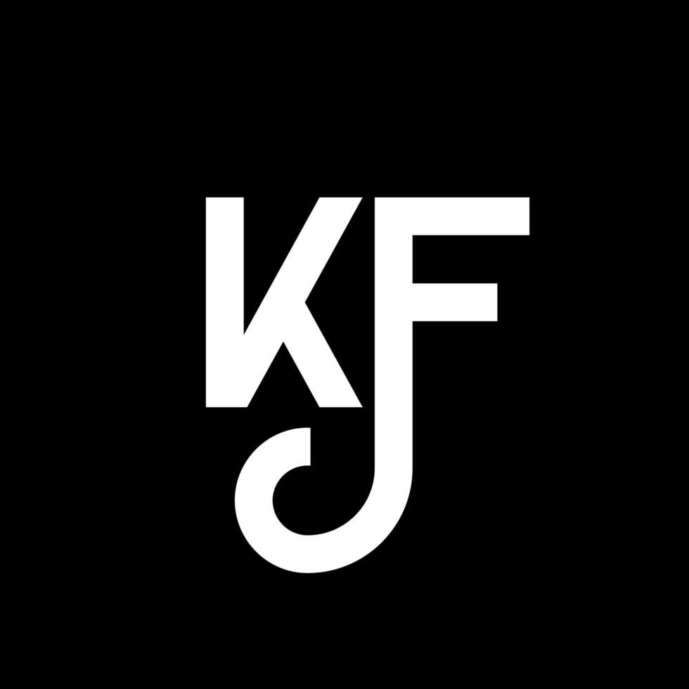 KF letter logo design on black background. KF creative initials letter logo concept. kf letter design. KF white letter design on black background. K F, k f logo vector