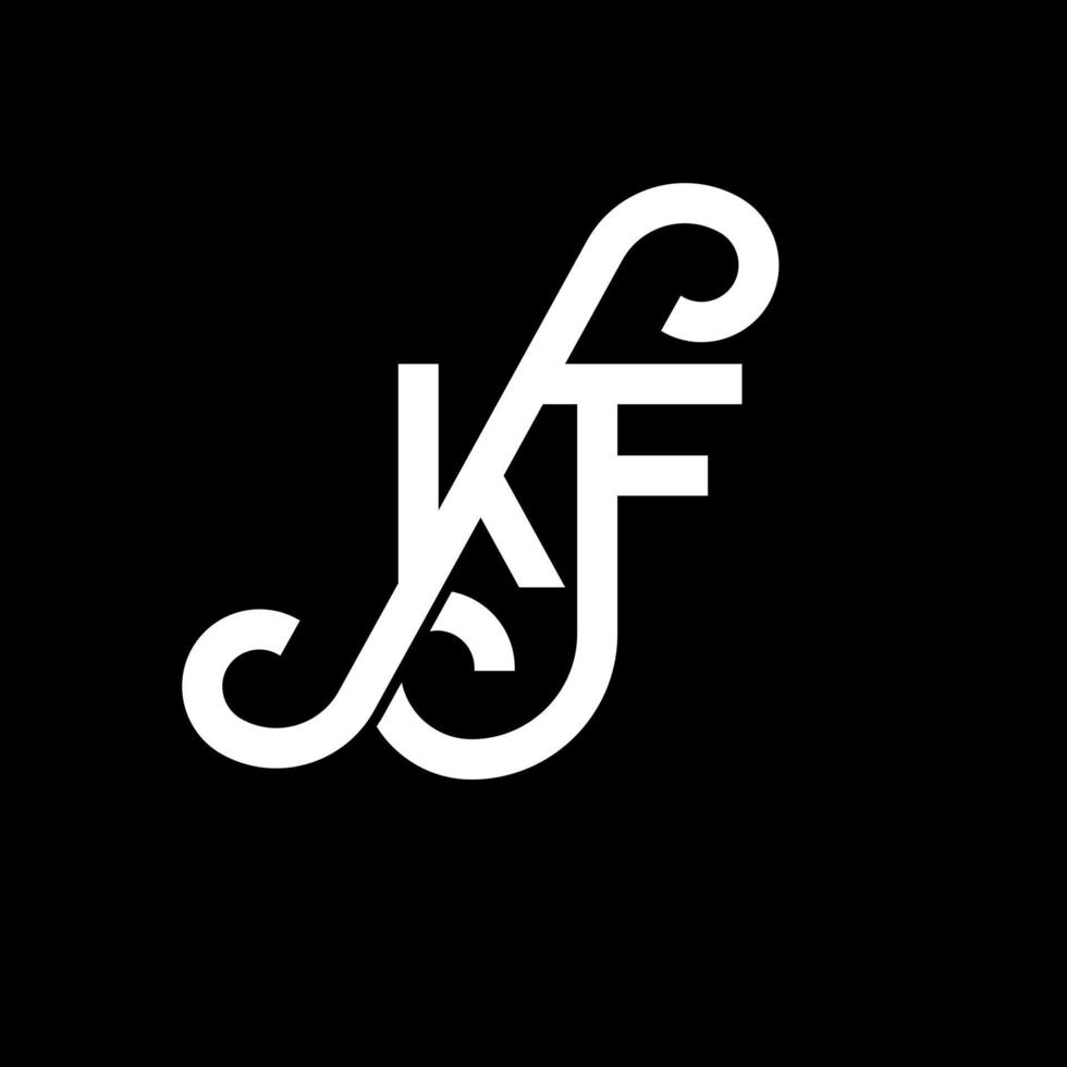 KF letter logo design on black background. KF creative initials letter logo concept. kf letter design. KF white letter design on black background. K F, k f logo vector