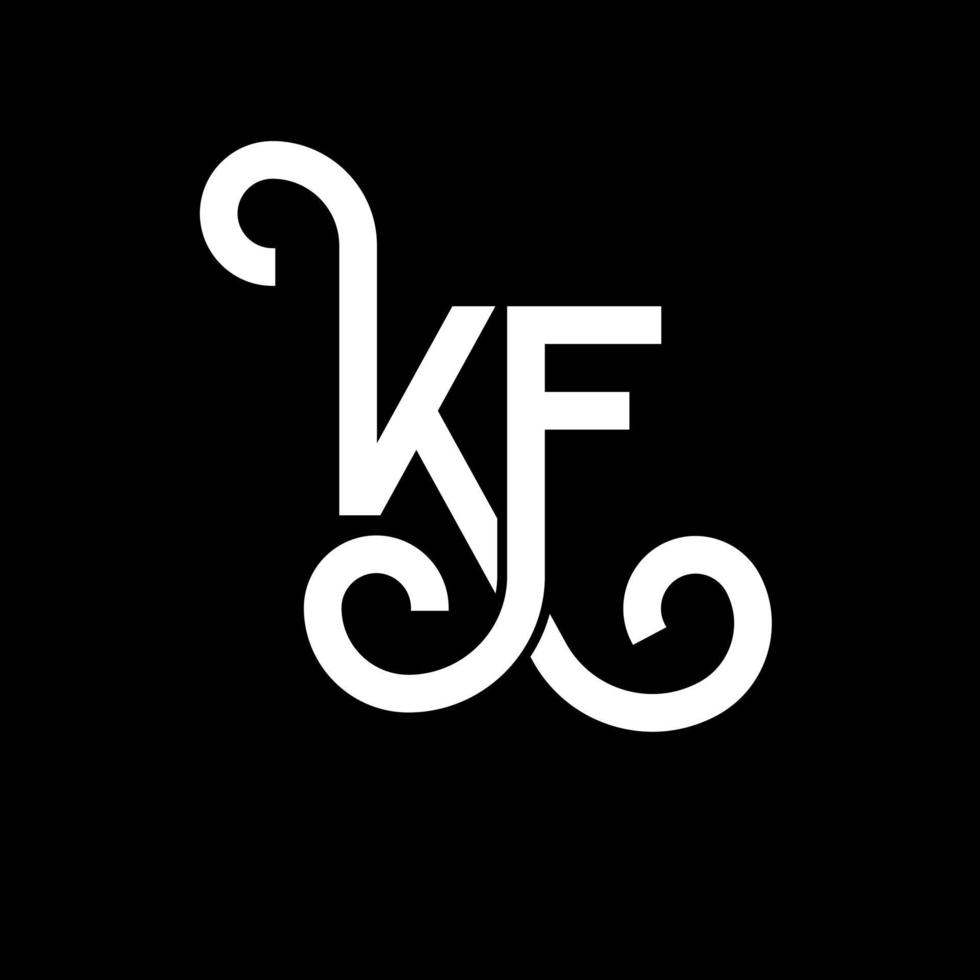 diseño de logotipo de letra kf sobre fondo negro. concepto de logotipo de letra de iniciales creativas kf. diseño de letras kf. kf diseño de letras blancas sobre fondo negro. kf, logotipo de kf vector