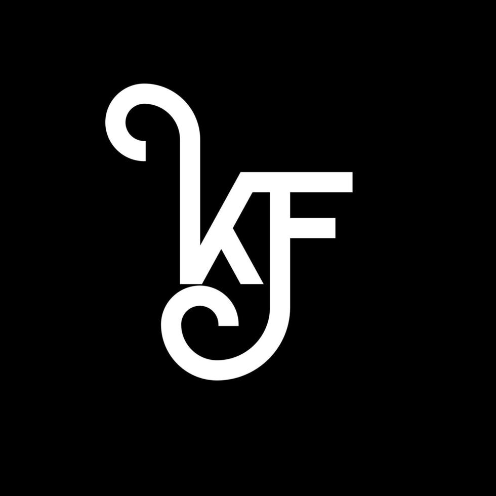 diseño de logotipo de letra kf sobre fondo negro. concepto de logotipo de letra de iniciales creativas kf. diseño de letras kf. kf diseño de letras blancas sobre fondo negro. kf, logotipo de kf vector