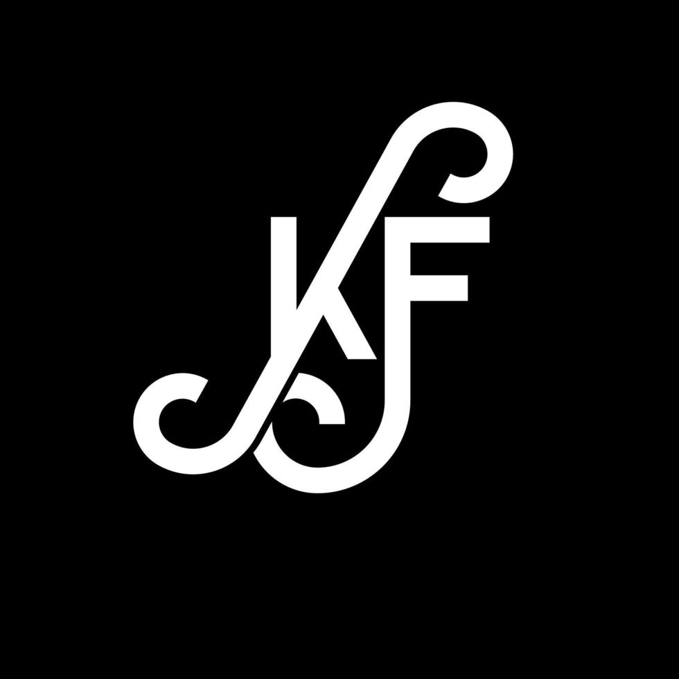 diseño de logotipo de letra kf sobre fondo negro. concepto de logotipo de letra de iniciales creativas kf. diseño de letras kf. kf diseño de letras blancas sobre fondo negro. kf, logotipo de kf vector