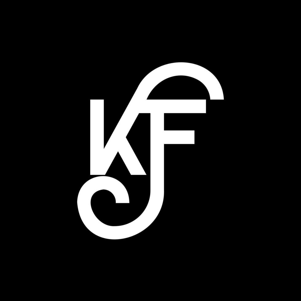KF letter logo design on black background. KF creative initials letter logo concept. kf letter design. KF white letter design on black background. K F, k f logo vector