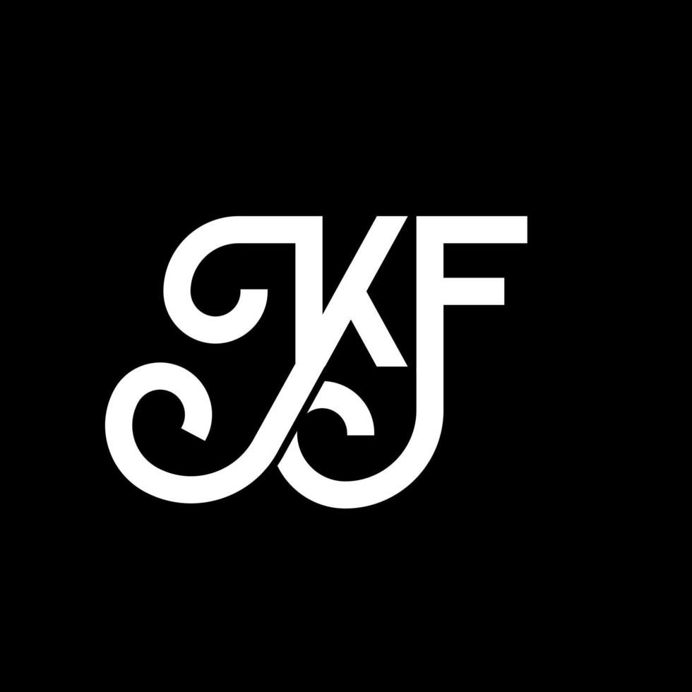 diseño de logotipo de letra kf sobre fondo negro. concepto de logotipo de letra de iniciales creativas kf. diseño de letras kf. kf diseño de letras blancas sobre fondo negro. kf, logotipo de kf vector