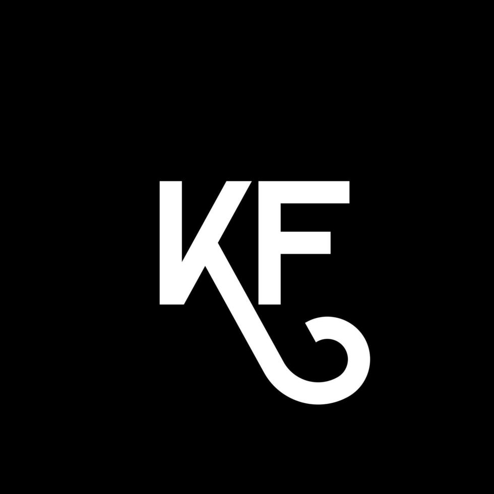 diseño de logotipo de letra kf sobre fondo negro. concepto de logotipo de letra de iniciales creativas kf. diseño de letras kf. kf diseño de letras blancas sobre fondo negro. kf, logotipo de kf vector