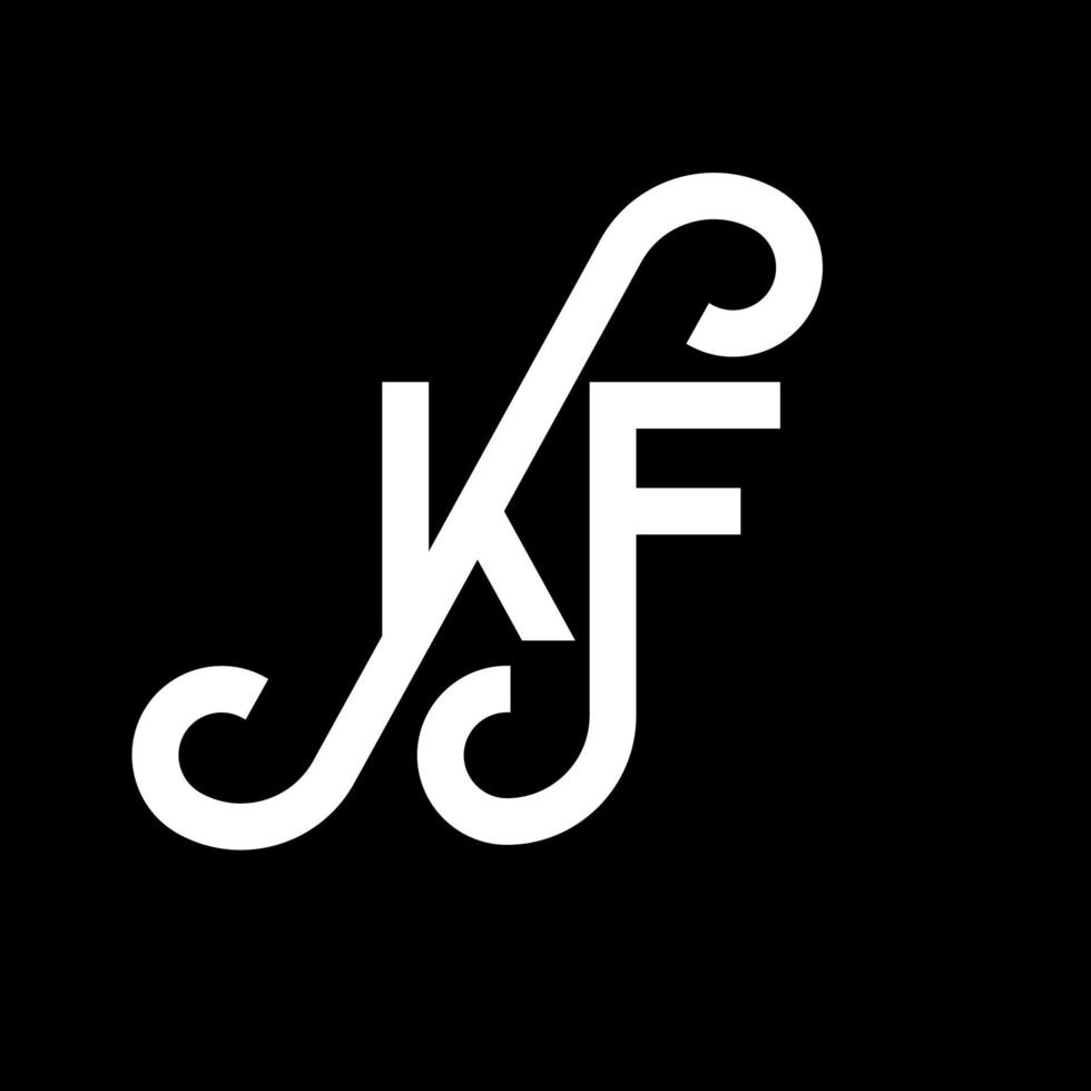 diseño de logotipo de letra kf sobre fondo negro. concepto de logotipo de letra de iniciales creativas kf. diseño de letras kf. kf diseño de letras blancas sobre fondo negro. kf, logotipo de kf vector