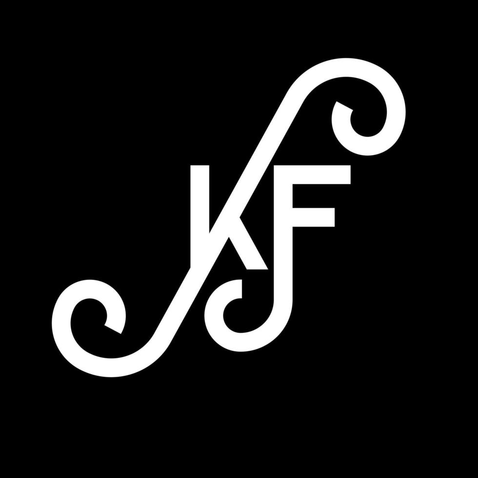 KF letter logo design on black background. KF creative initials letter logo concept. kf letter design. KF white letter design on black background. K F, k f logo vector