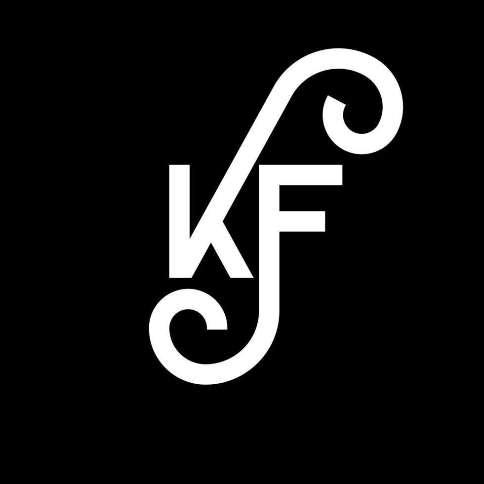 KF letter logo design on black background. KF creative initials letter logo concept. kf letter design. KF white letter design on black background. K F, k f logo vector