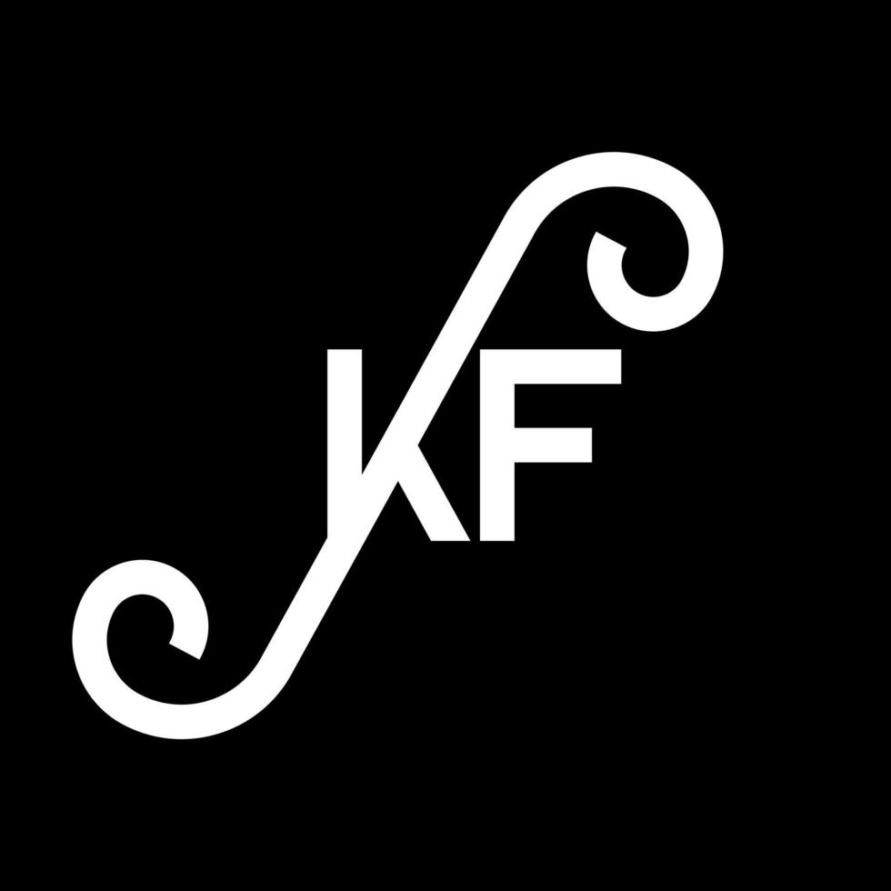 KF letter logo design on black background. KF creative initials letter logo concept. kf letter design. KF white letter design on black background. K F, k f logo vector