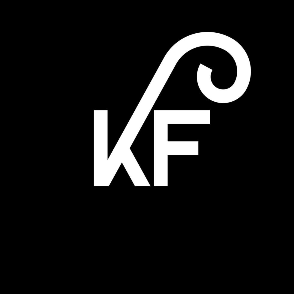 diseño de logotipo de letra kf sobre fondo negro. concepto de logotipo de letra de iniciales creativas kf. diseño de letras kf. kf diseño de letras blancas sobre fondo negro. kf, logotipo de kf vector