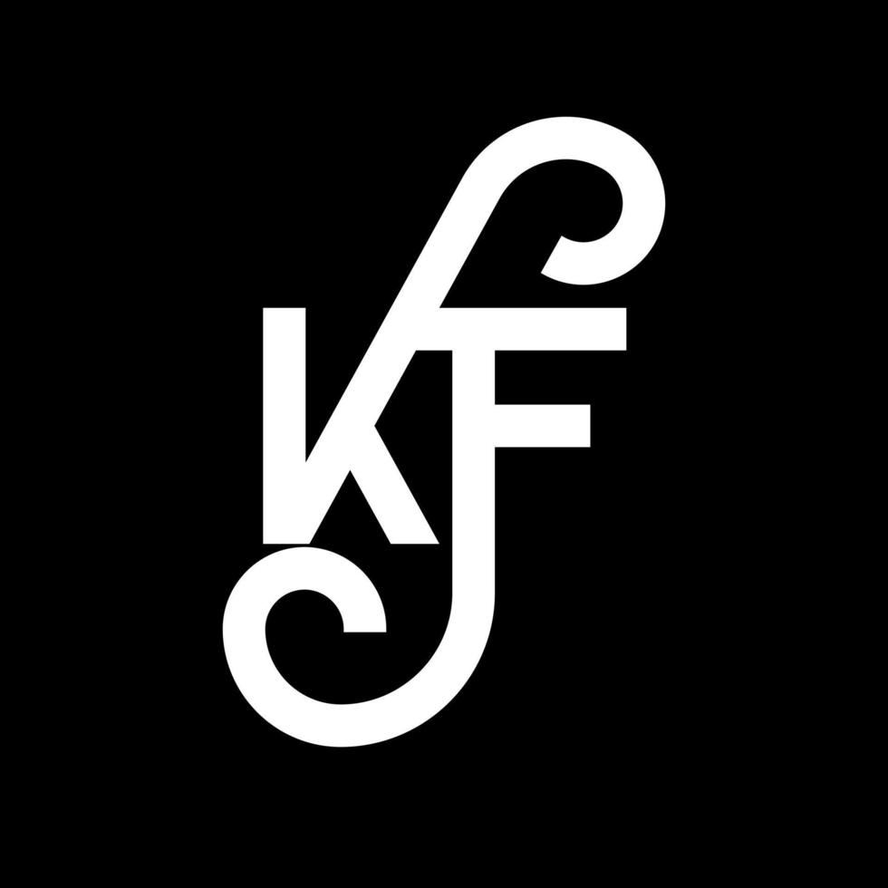 KF letter logo design on black background. KF creative initials letter logo concept. kf letter design. KF white letter design on black background. K F, k f logo vector