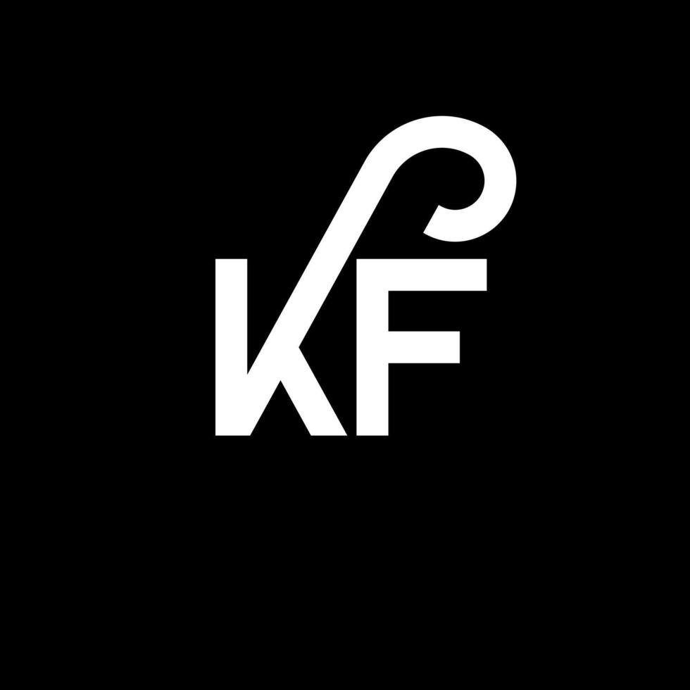 diseño de logotipo de letra kf sobre fondo negro. concepto de logotipo de letra de iniciales creativas kf. diseño de letras kf. kf diseño de letras blancas sobre fondo negro. kf, logotipo de kf vector