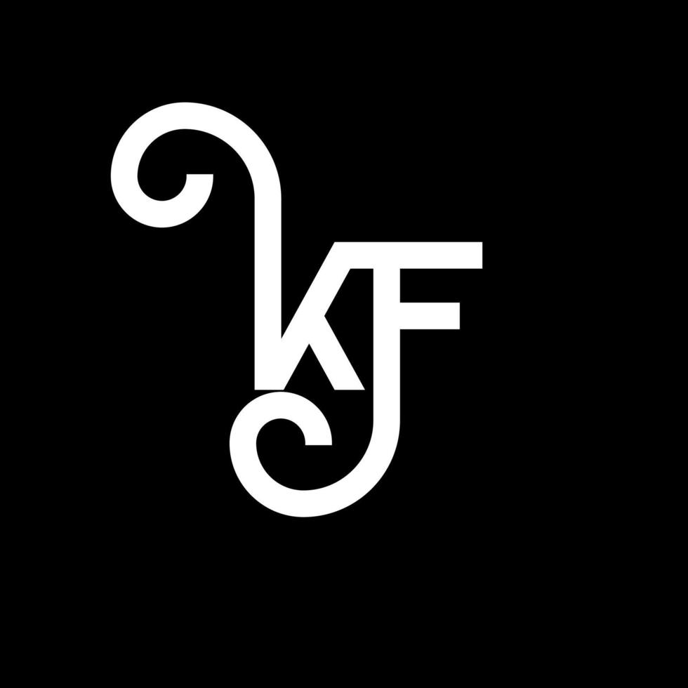 KF letter logo design on black background. KF creative initials letter logo concept. kf letter design. KF white letter design on black background. K F, k f logo vector