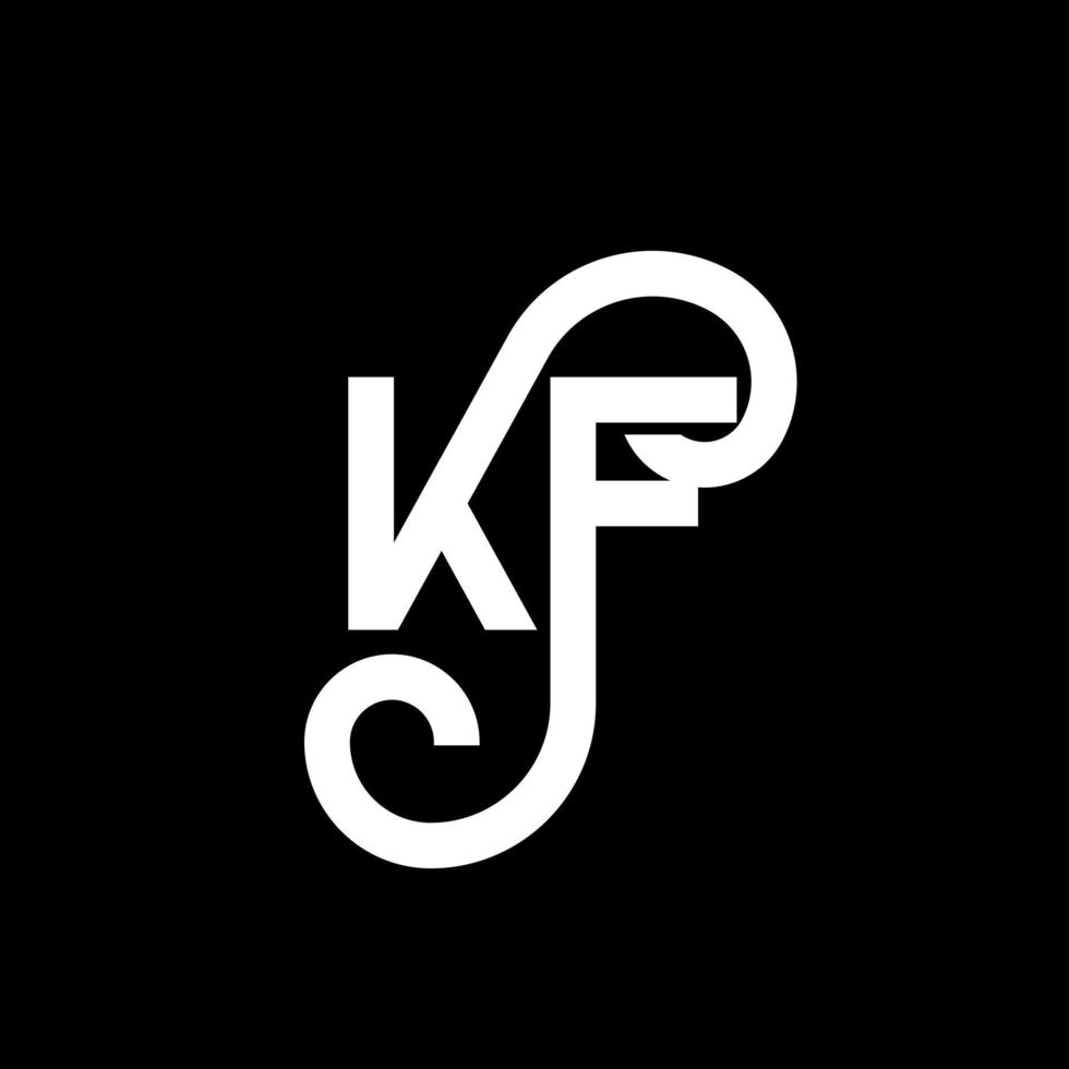 diseño de logotipo de letra kf sobre fondo negro. concepto de logotipo de letra de iniciales creativas kf. diseño de letras kf. kf diseño de letras blancas sobre fondo negro. kf, logotipo de kf vector