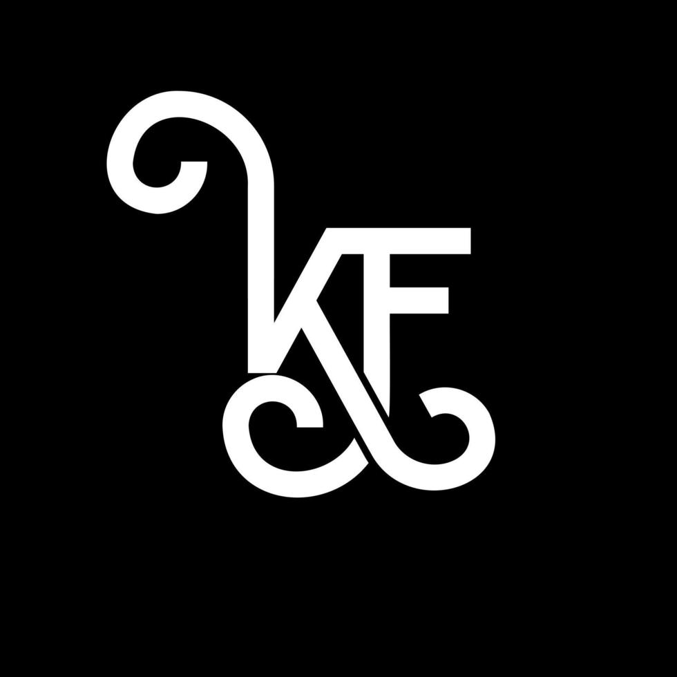 diseño de logotipo de letra kf sobre fondo negro. concepto de logotipo de letra de iniciales creativas kf. diseño de letras kf. kf diseño de letras blancas sobre fondo negro. kf, logotipo de kf vector