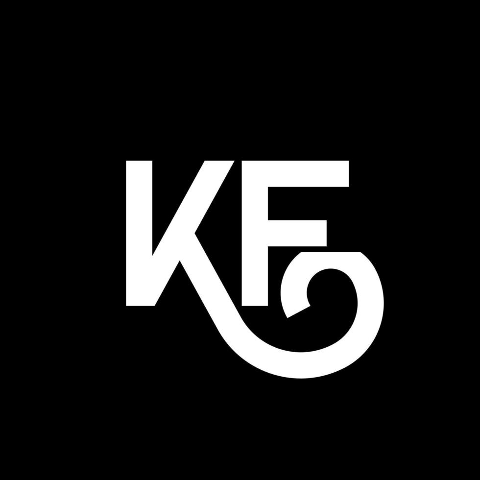 diseño de logotipo de letra kf sobre fondo negro. concepto de logotipo de letra de iniciales creativas kf. diseño de letras kf. kf diseño de letras blancas sobre fondo negro. kf, logotipo de kf vector