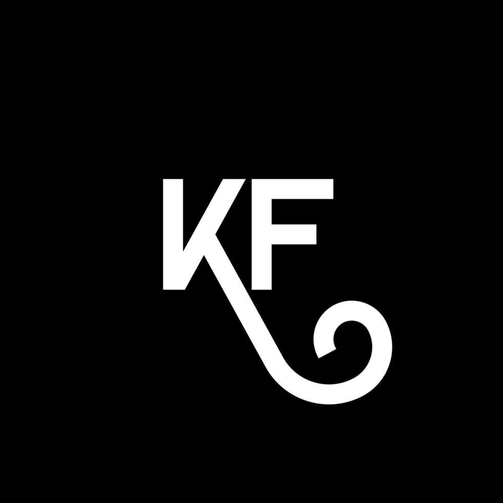 KF letter logo design on black background. KF creative initials letter logo concept. kf letter design. KF white letter design on black background. K F, k f logo vector