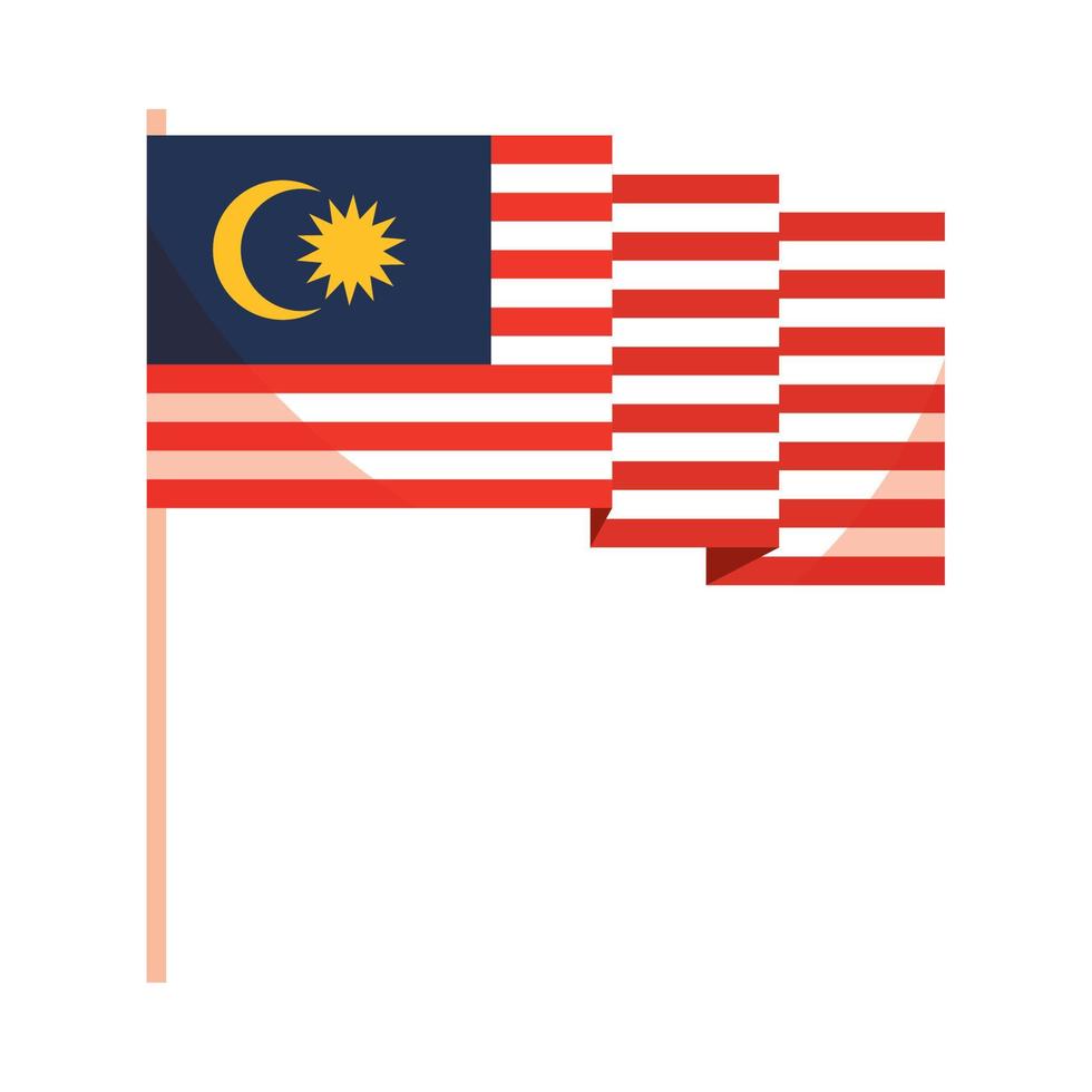 waving flag of malaysia vector