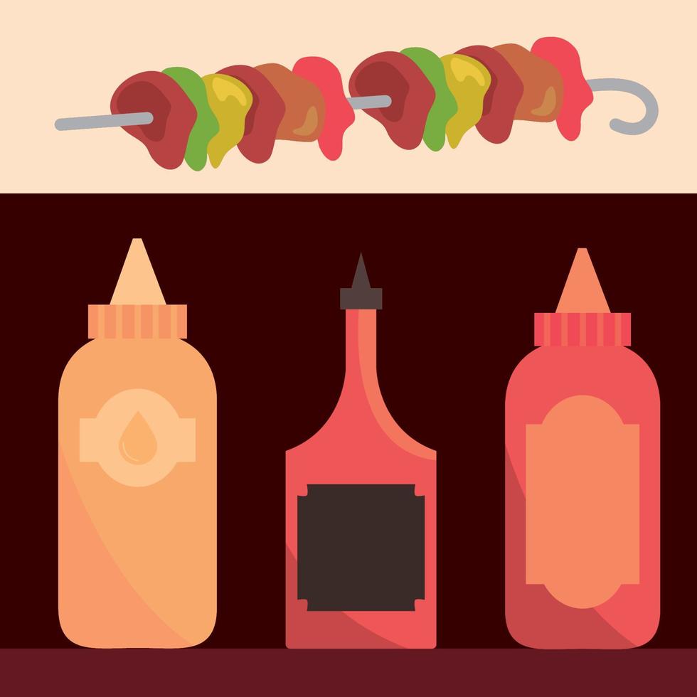 barbecue sauces icons vector