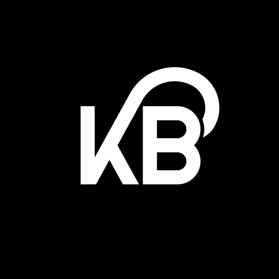 KB letter logo design on black background. KB creative initials letter logo concept. kb letter design. KB white letter design on black background. K B, k b logo vector
