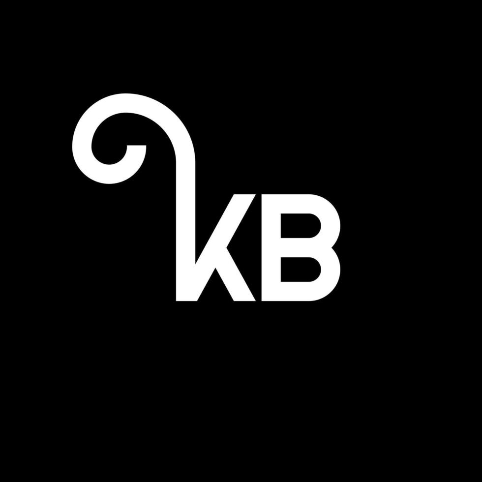 diseño de logotipo de letra kb sobre fondo negro. concepto de logotipo de letra de iniciales creativas kb. diseño de letras kb. kb diseño de letras blancas sobre fondo negro. kb, logotipo de kb vector