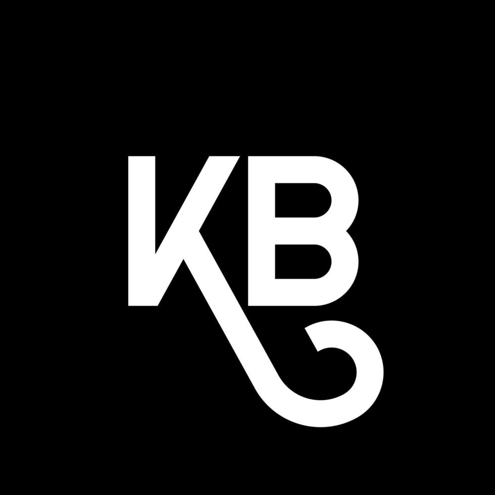 KB letter logo design on black background. KB creative initials letter logo concept. kb letter design. KB white letter design on black background. K B, k b logo vector