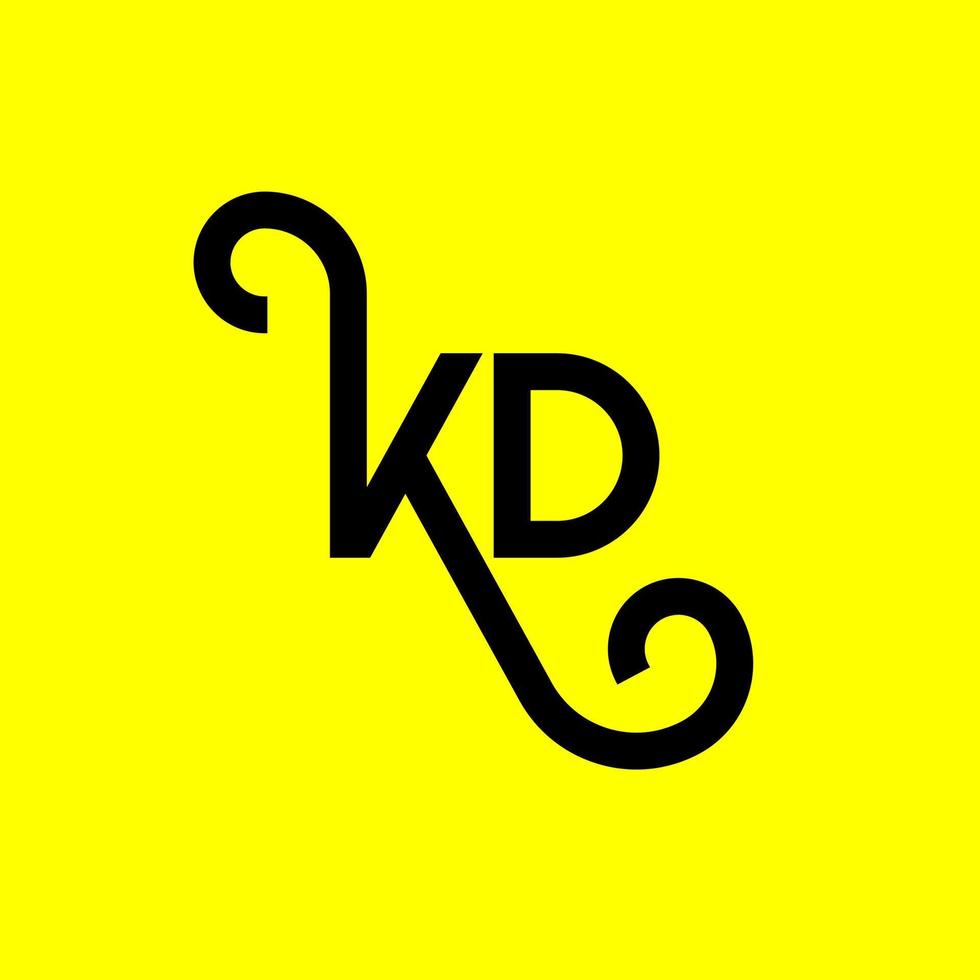 diseño de logotipo de letra kd sobre fondo negro. concepto de logotipo de letra de iniciales creativas kd. diseño de letras kd. kd diseño de letras blancas sobre fondo negro. kd, logotipo de kd vector