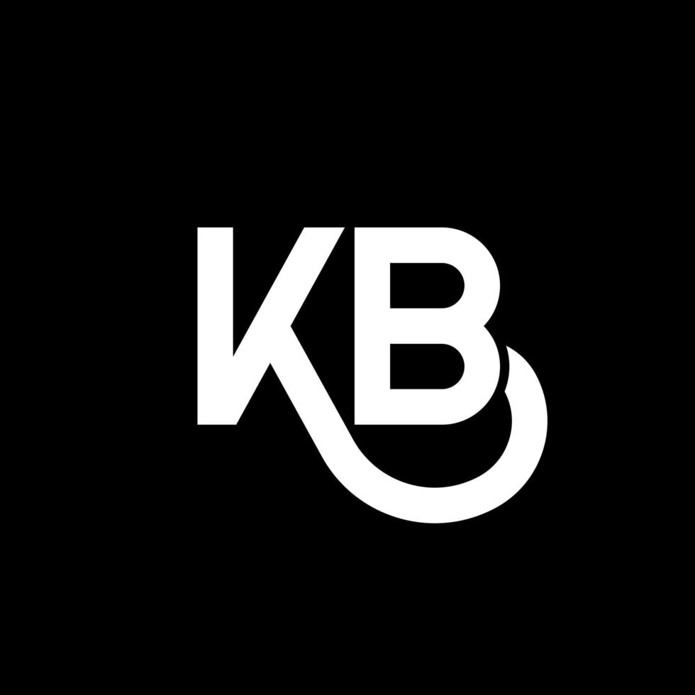 diseño de logotipo de letra kb sobre fondo negro. concepto de logotipo de letra de iniciales creativas kb. diseño de letras kb. kb diseño de letras blancas sobre fondo negro. kb, logotipo de kb vector